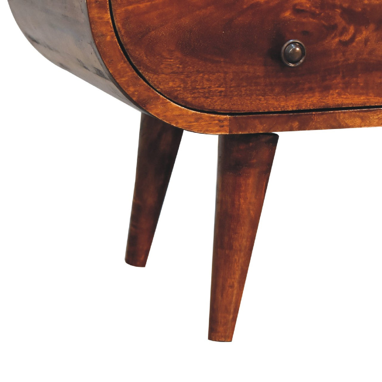 Solid Mango Wood TV Stand Circular With 4 Drawers - Birmingham