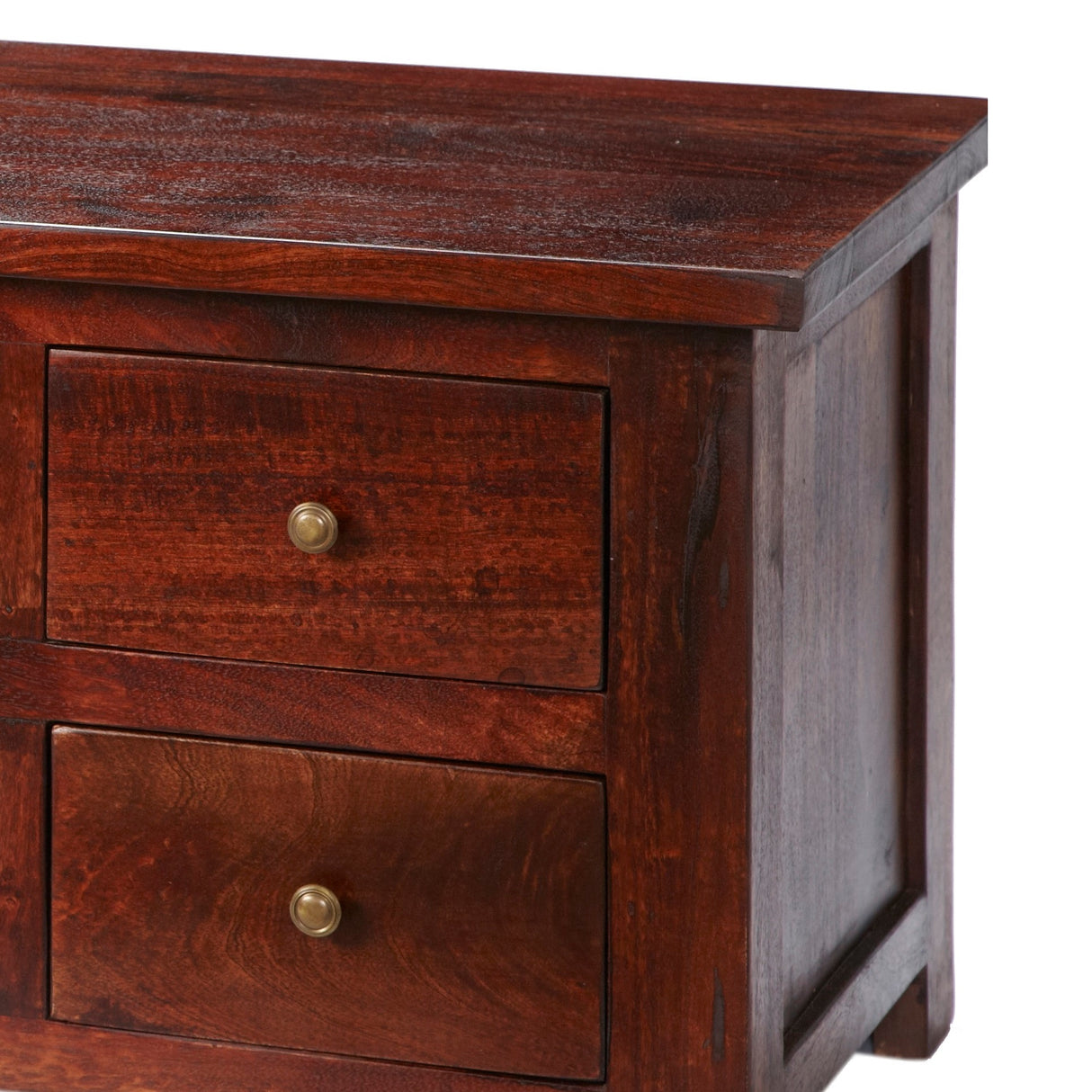 Solid Mango Wood TV Stand With 4 Drawers And 2 Shelves - Jaipur