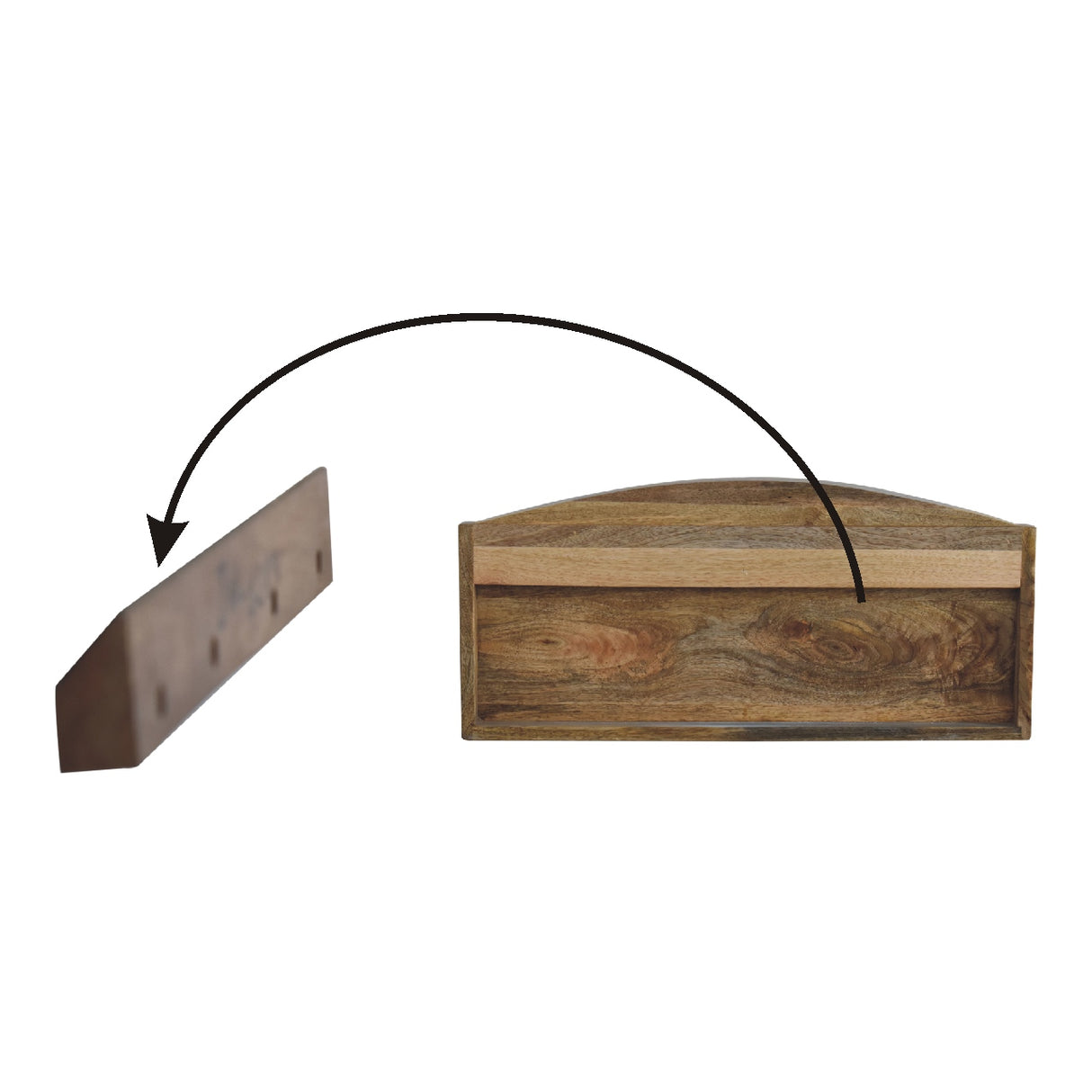 Solid Mango Wood Wall Shelf - Larissa
