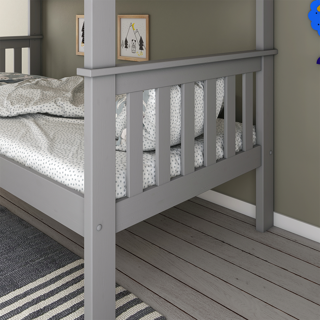 Solid Pine Wood Bunk Bed Single - Carra