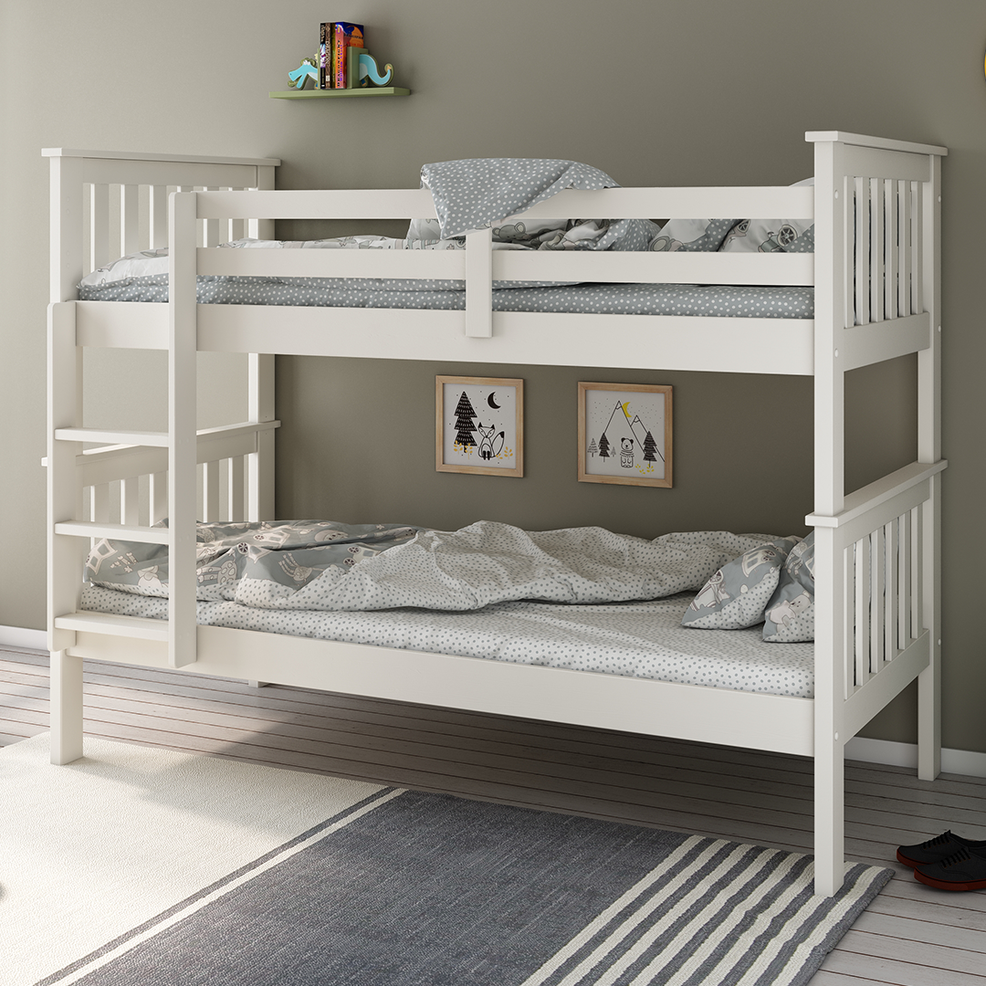 Solid Pine Wood Bunk Bed Single - Carra