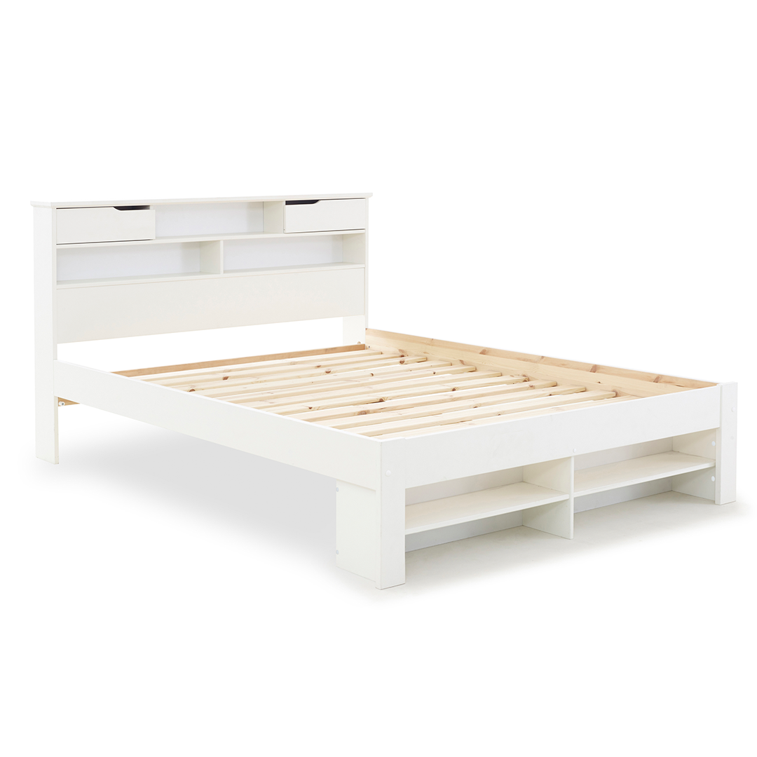 Solid Pine Wood Double Bed - Fabio