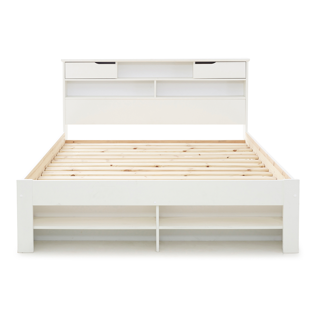 Solid Pine Wood Double Bed - Fabio