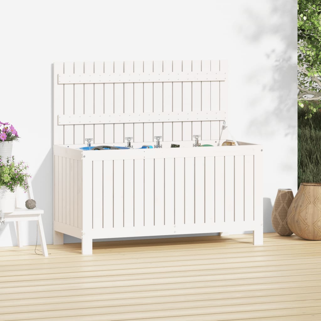 Solid Pine Wood Garden Storage Box 115cm Wide - Vantage Home