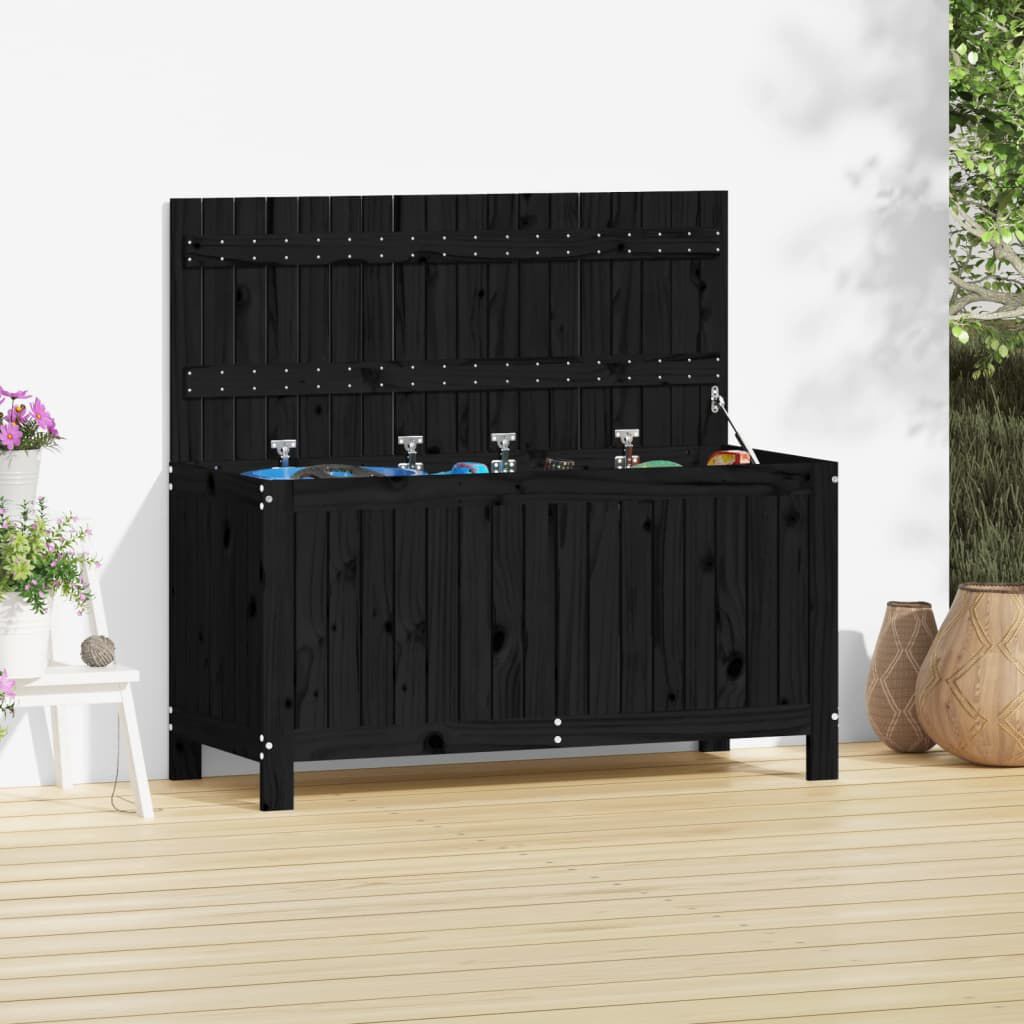 Solid Pine Wood Garden Storage Box 115cm Wide - Vantage Home