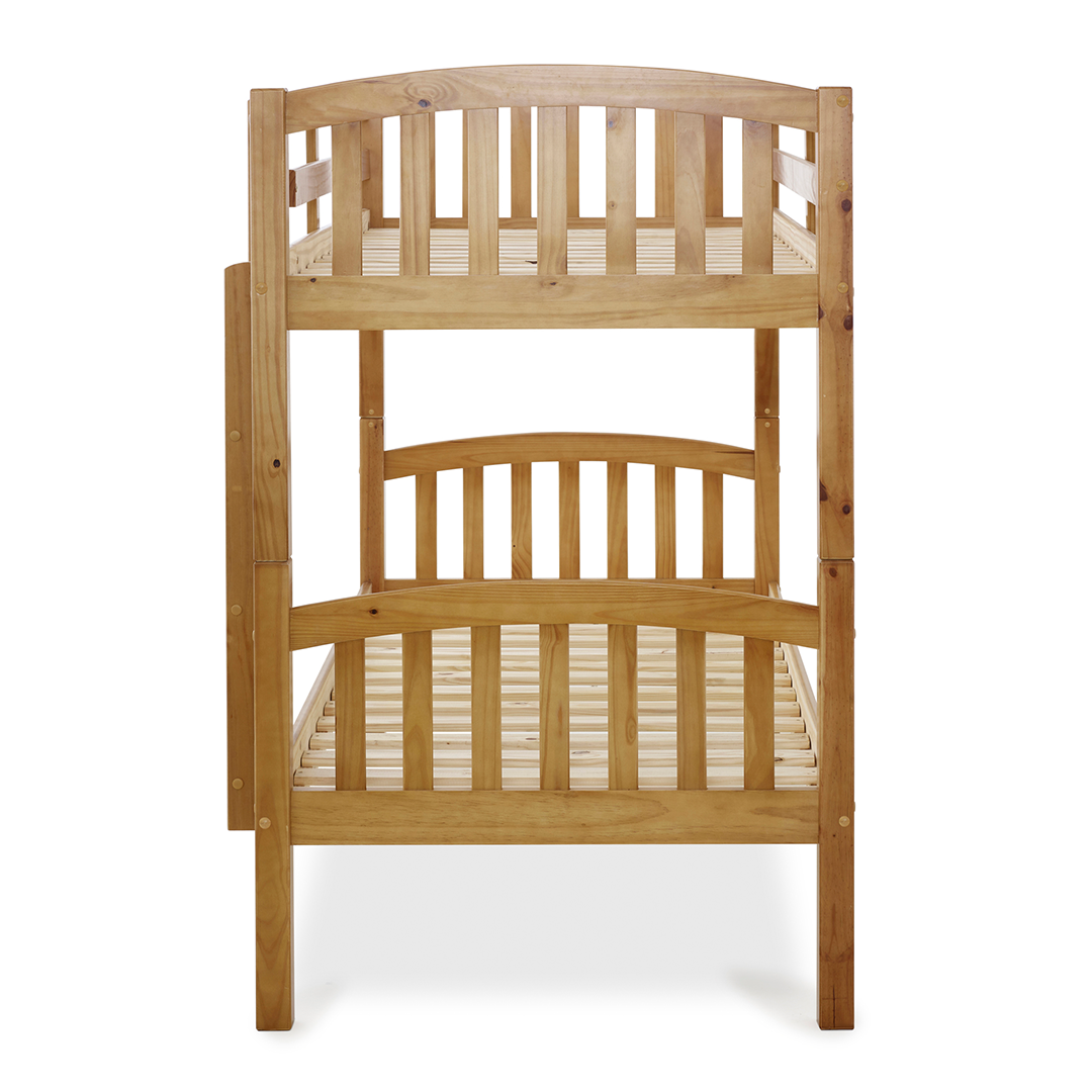 Solid Pine Wood Single Bunk Bed - Mya