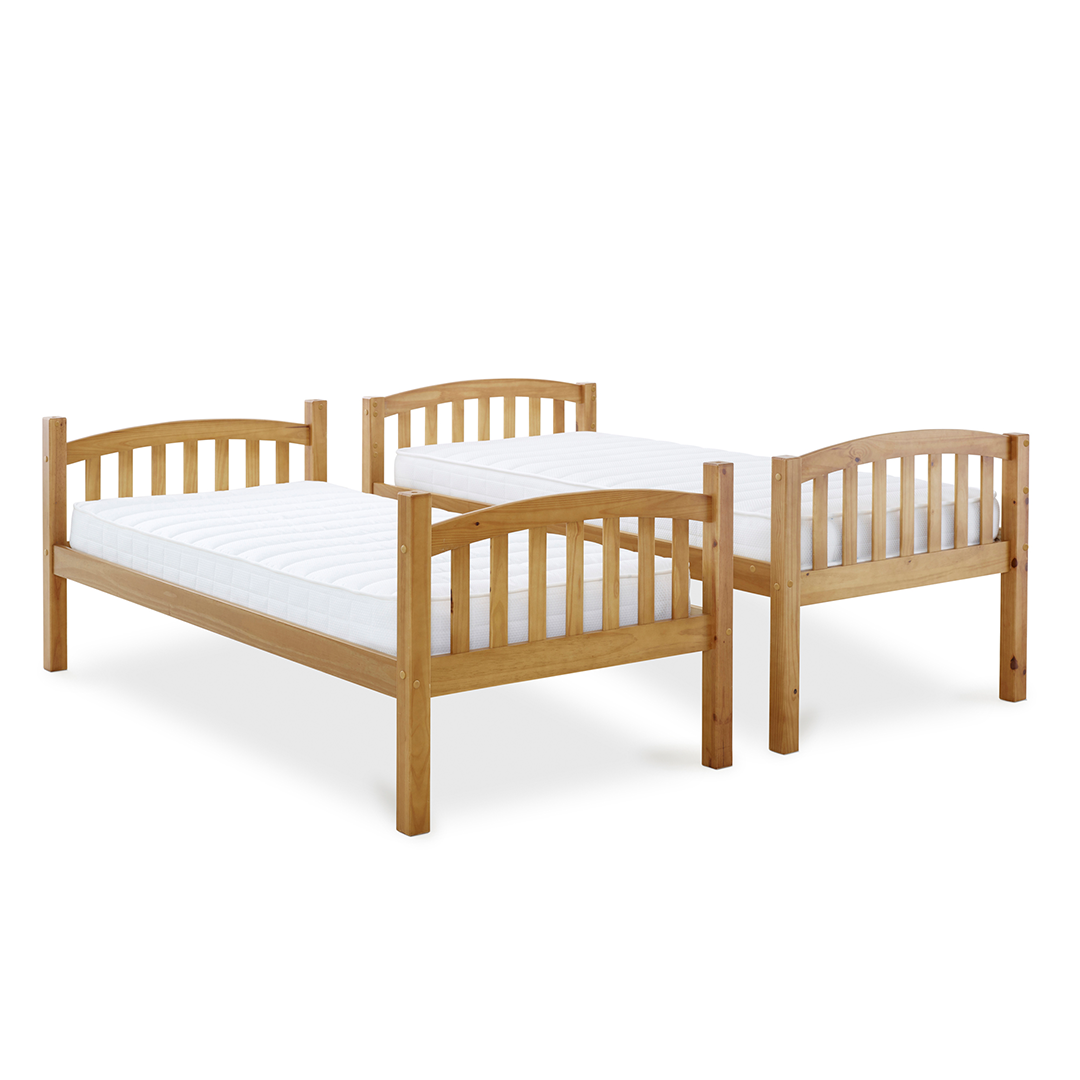 Solid Pine Wood Single Bunk Bed - Mya