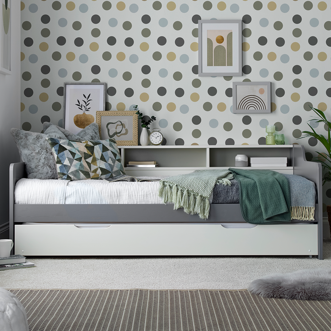 Solid Pine Wood Single Day Bed With Trundle - Tyler