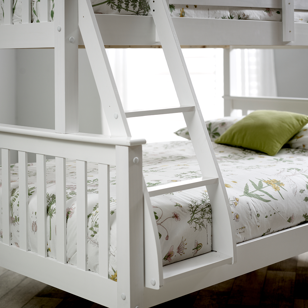 Solid Pine Wood Triple Sleeper Bunk Bed Single And Small Double - Carra