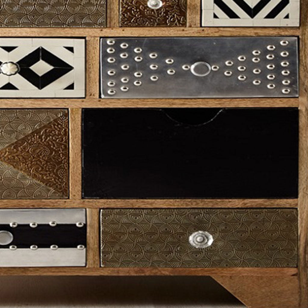 Solid Reclaimed Wood Chest Of 14 Drawers - Sorio