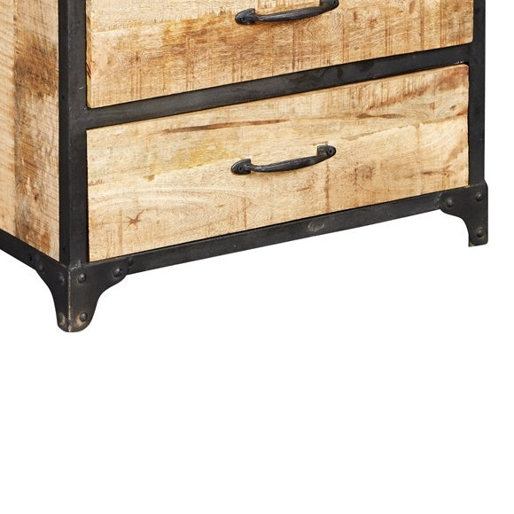 Solid Reclaimed Wood Chest Of 6 Drawers - Cosmo Industrial