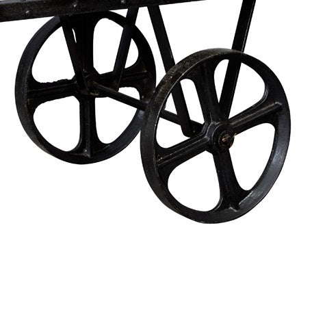 Solid Reclaimed Wood Coffee Table Cart - Cosmo Industrial