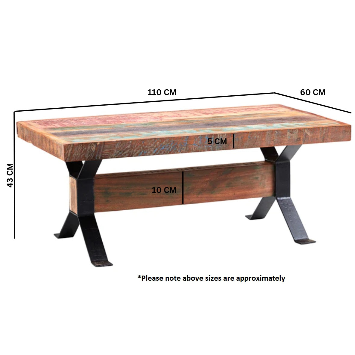 Solid Reclaimed Wood Coffee Table Rectangular - Coastal