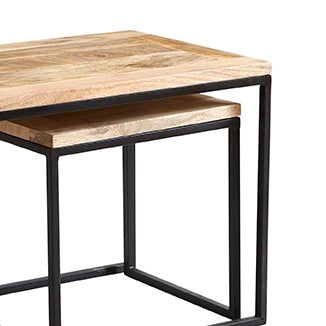 Solid Reclaimed Wood Coffee Table Set - Cosmo Industrial