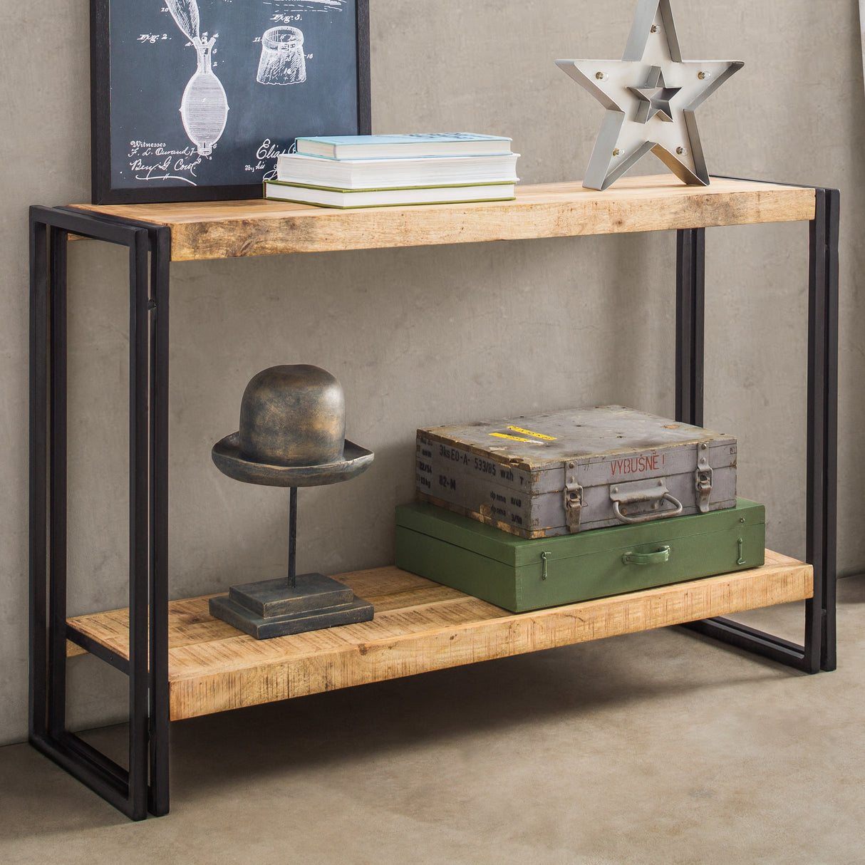 Solid Reclaimed Wood Console Table - Cosmo Industrial