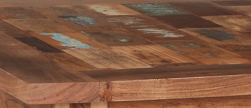 Solid Reclaimed Wood Dining Table Square for 4 People - Coastal