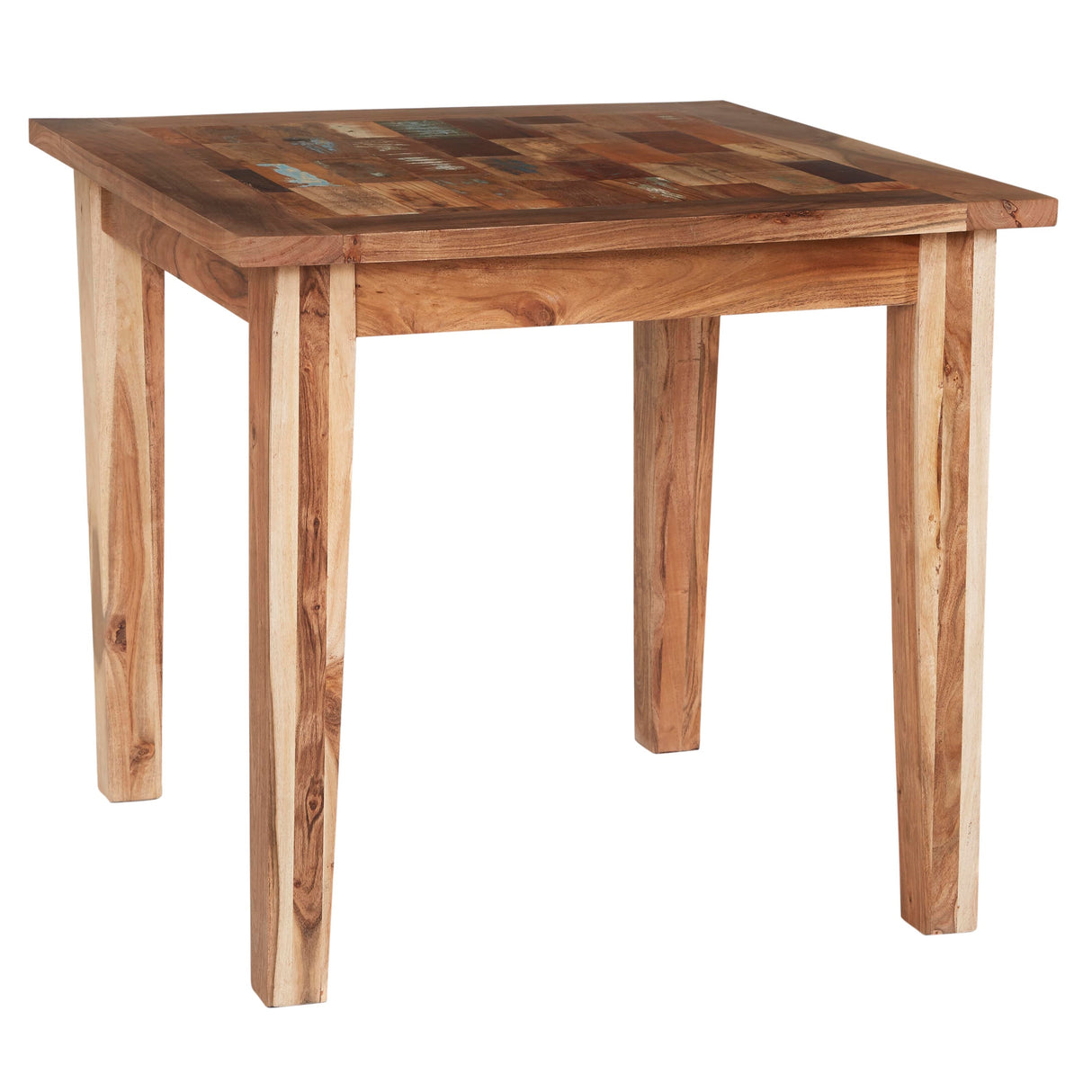 Solid Reclaimed Wood Dining Table Square for 4 People - Coastal