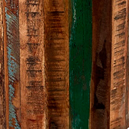 Solid Reclaimed Wood Stool Round - Coastal