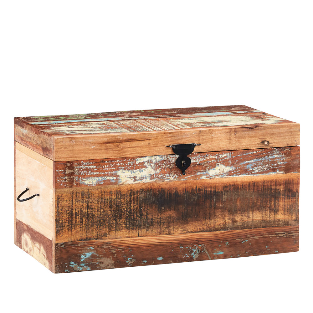 Solid Reclaimed Wood Trunk Box - Coastal