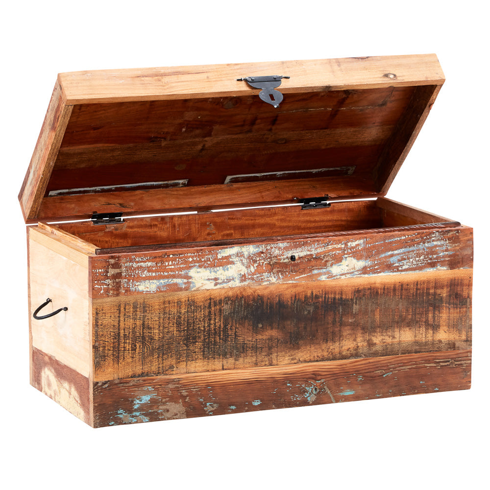 Solid Reclaimed Wood Trunk Box - Coastal