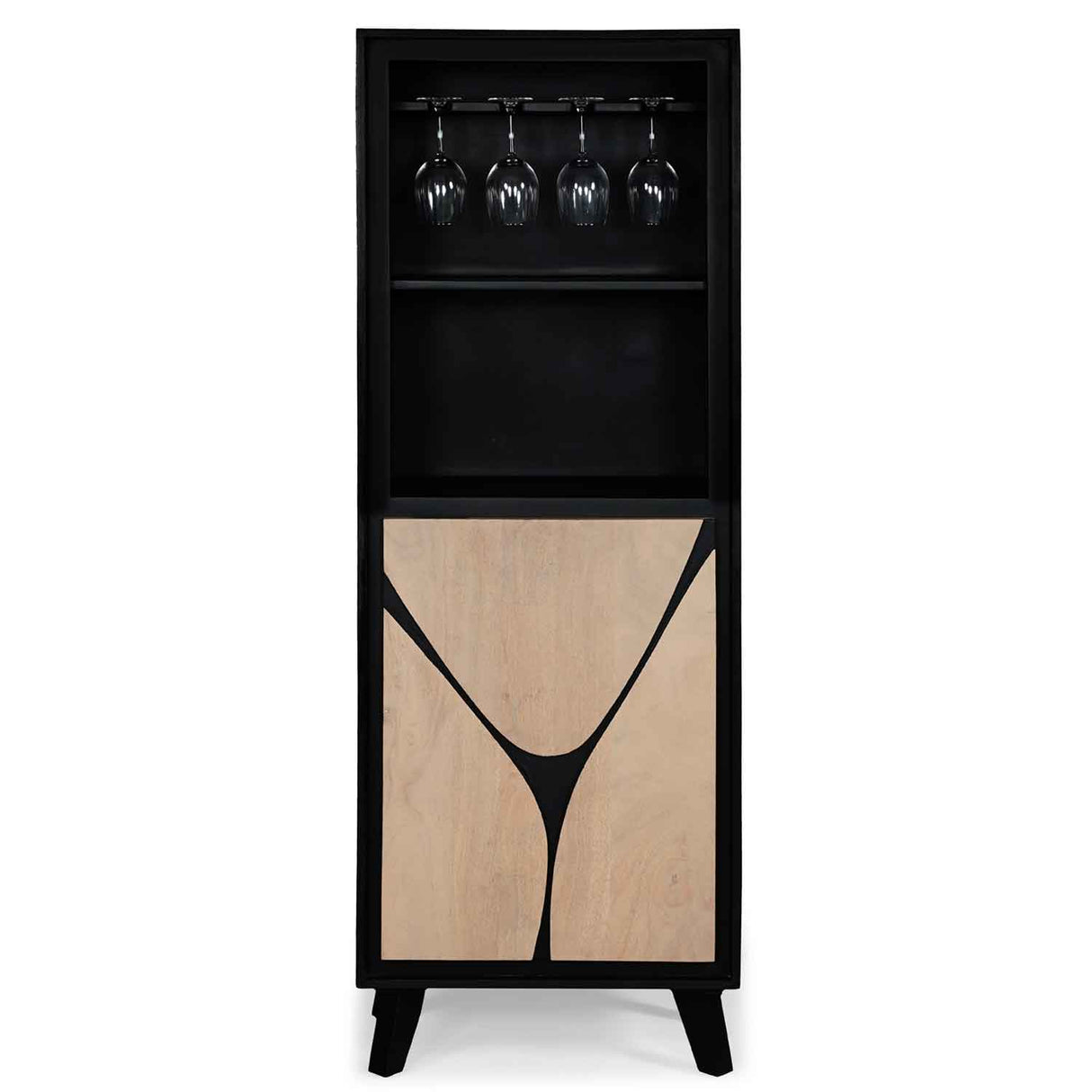 Solid Wood Bar Cabinet 60cm Wide With 1 Door - Boho