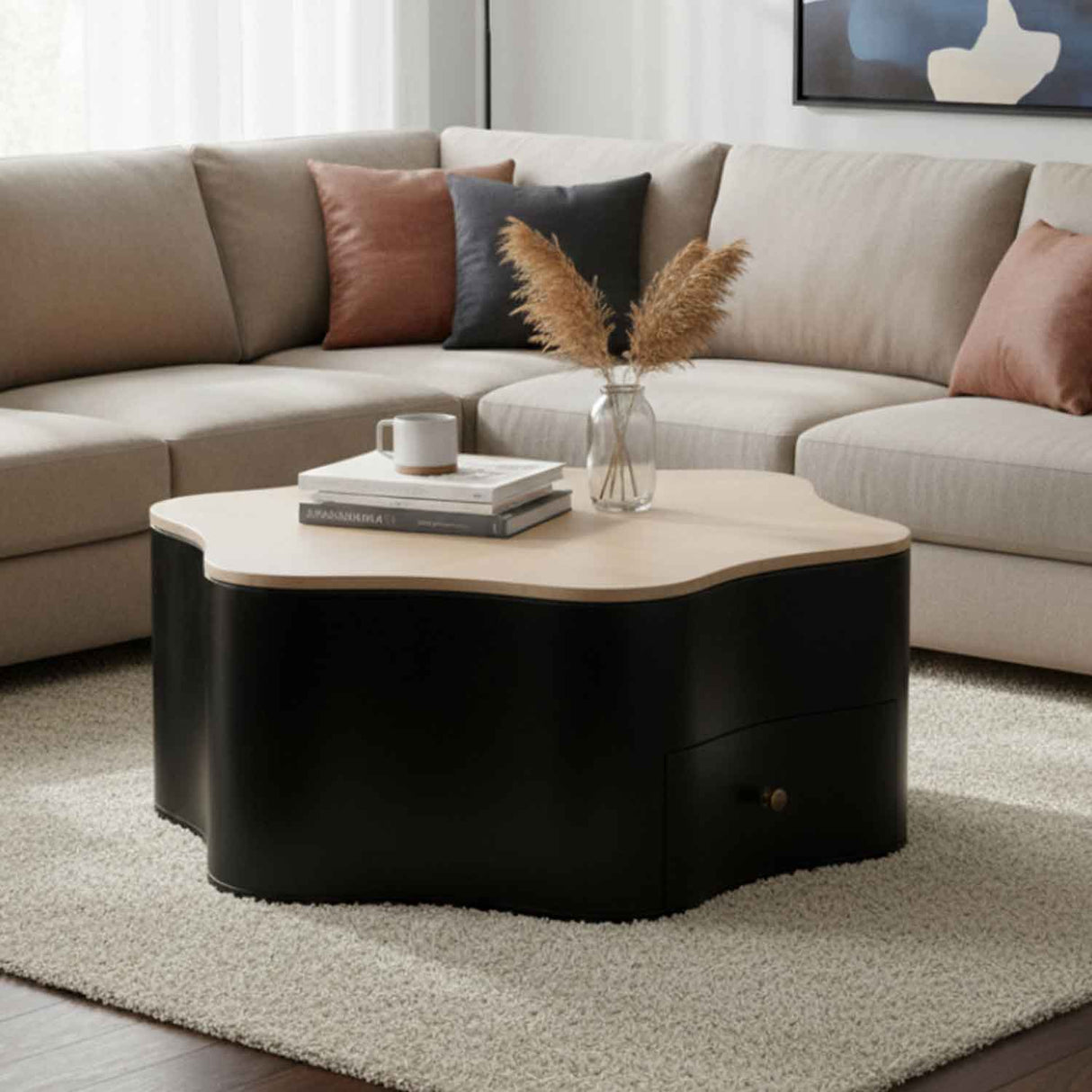 Solid Wood Coffee Table 88cm Wide With 1 Drawer - Austin