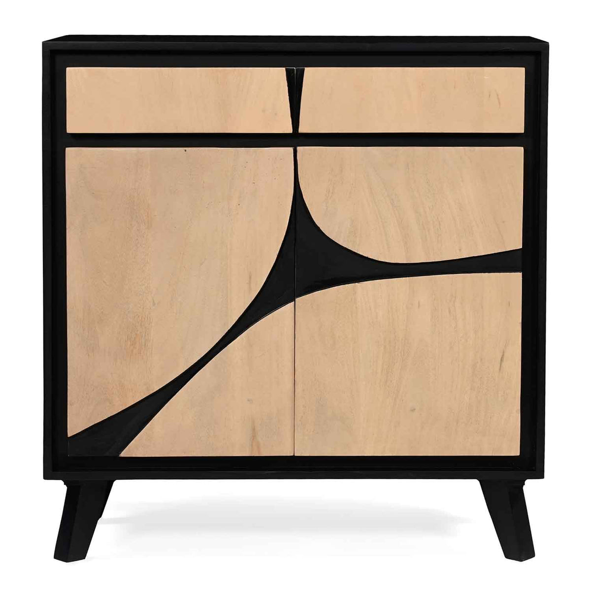 Solid Wood Sideboard 85cm Wide With 2 Doors And 2 Drawers - Boho