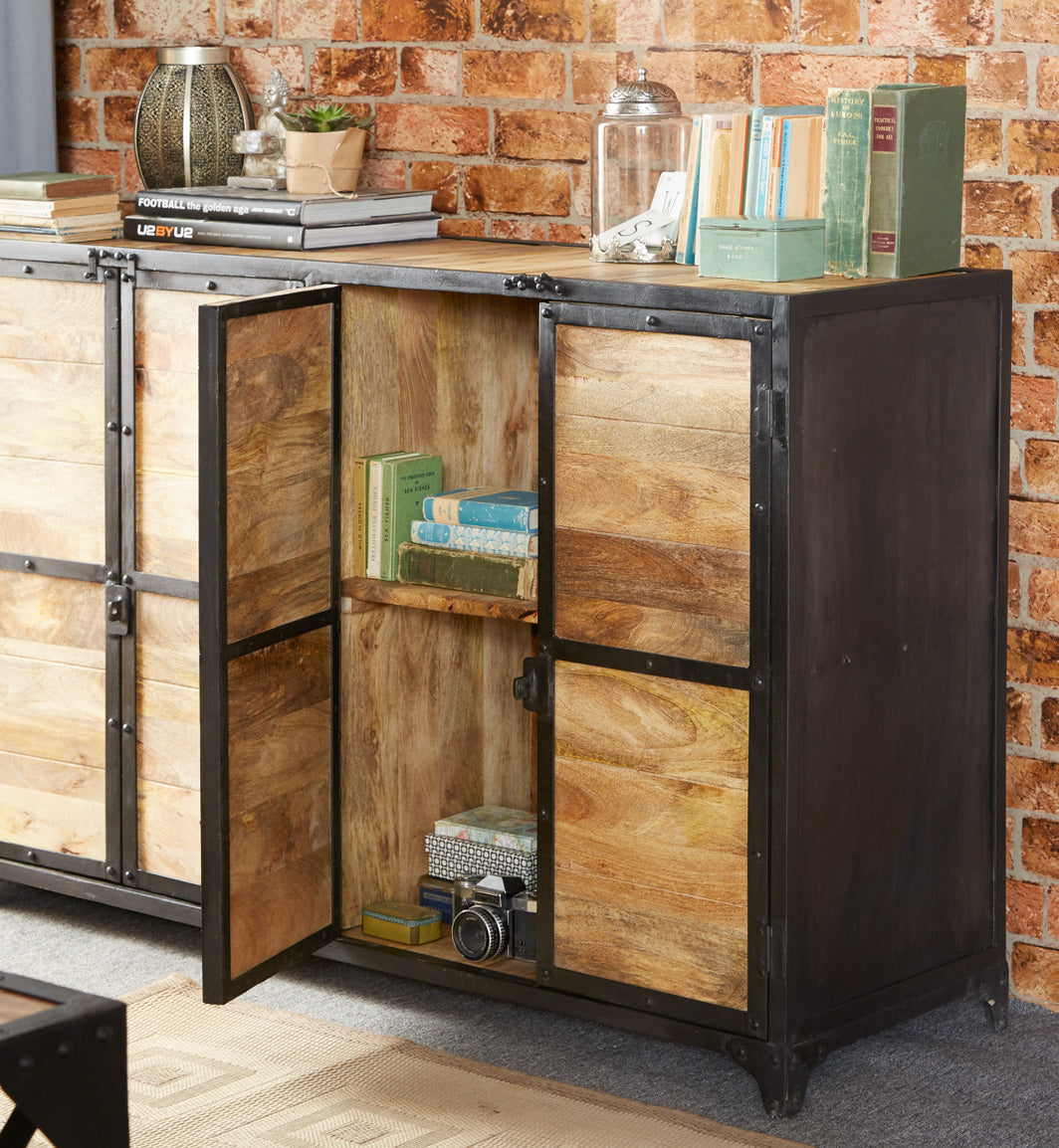 Solid Wood Storage Cabinet With 4 Doors - Ascot