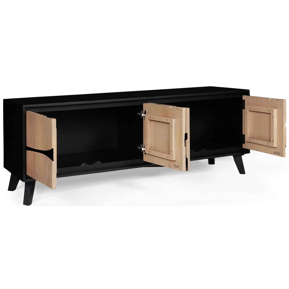 Solid Wood TV Stand 170cm Wide With 4 Doors - Boho
