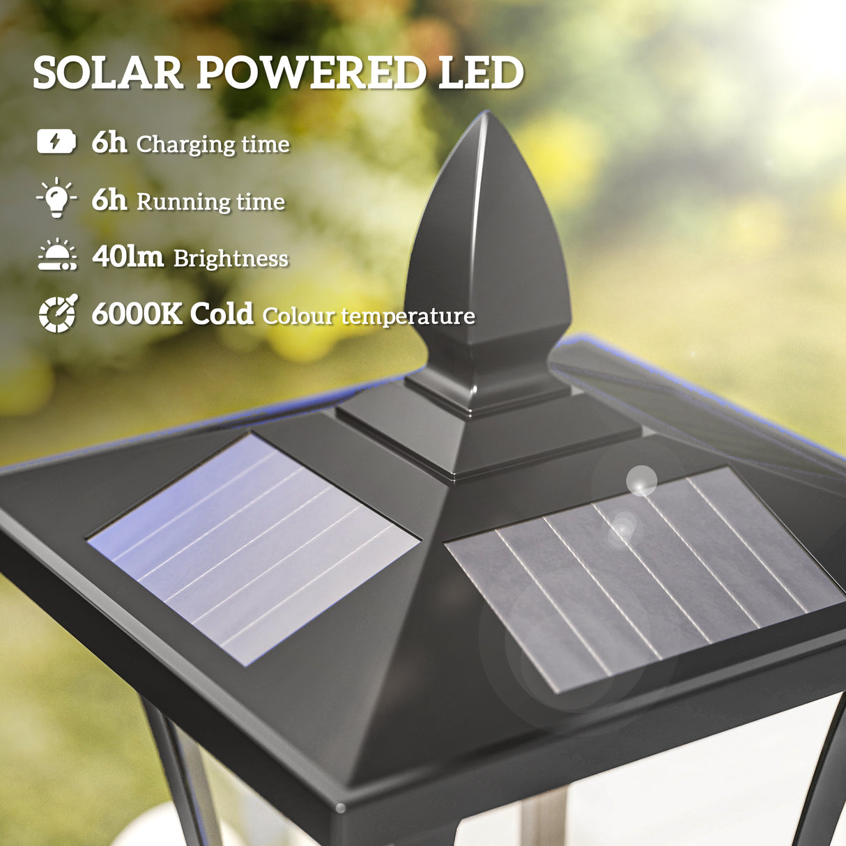 Steel 1.6m Tall Sensor Dimmable LED Garden Solar Powered Post Lamp - Velmora