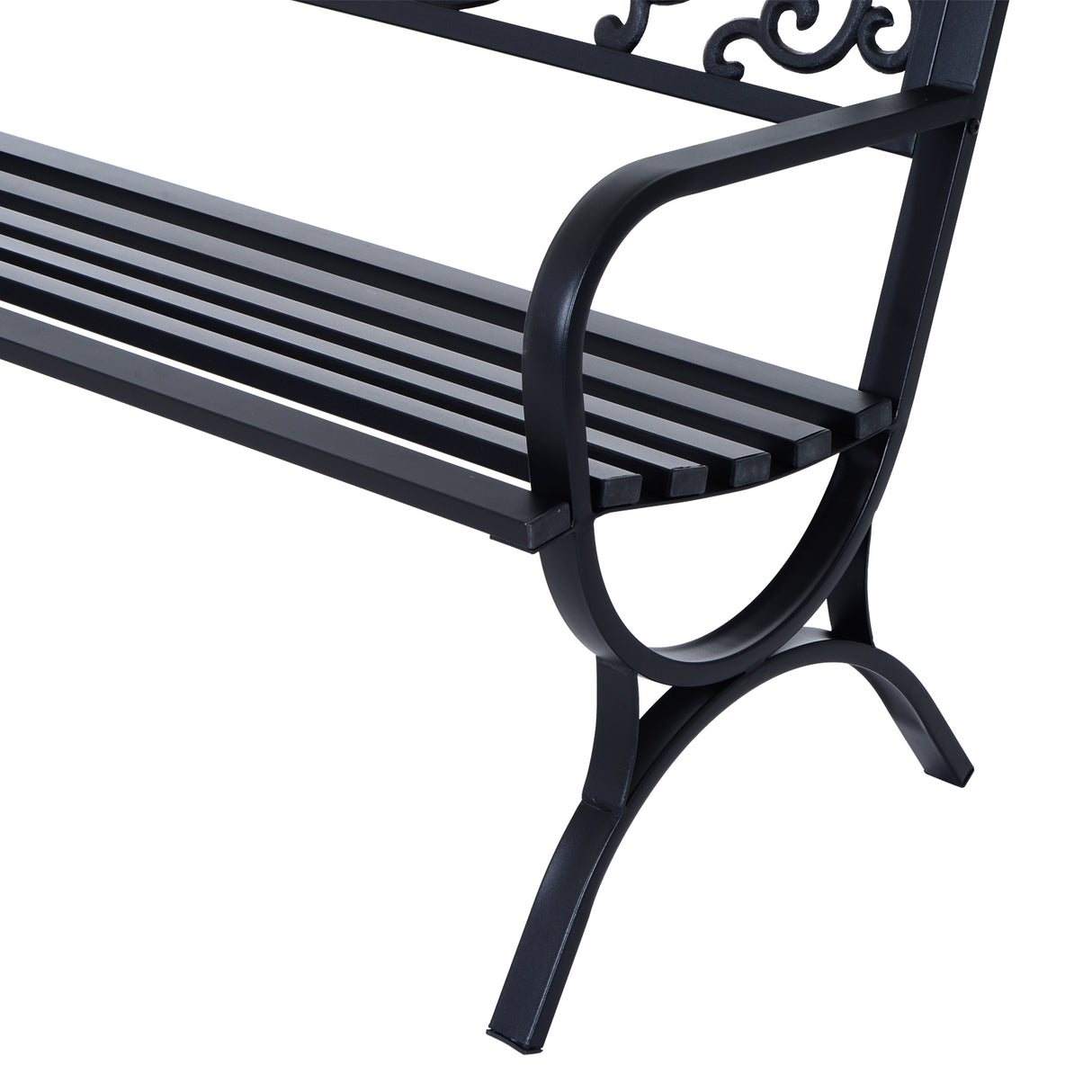 Steel 2 Seater Garden Bench for Patio Backyard - Velmora