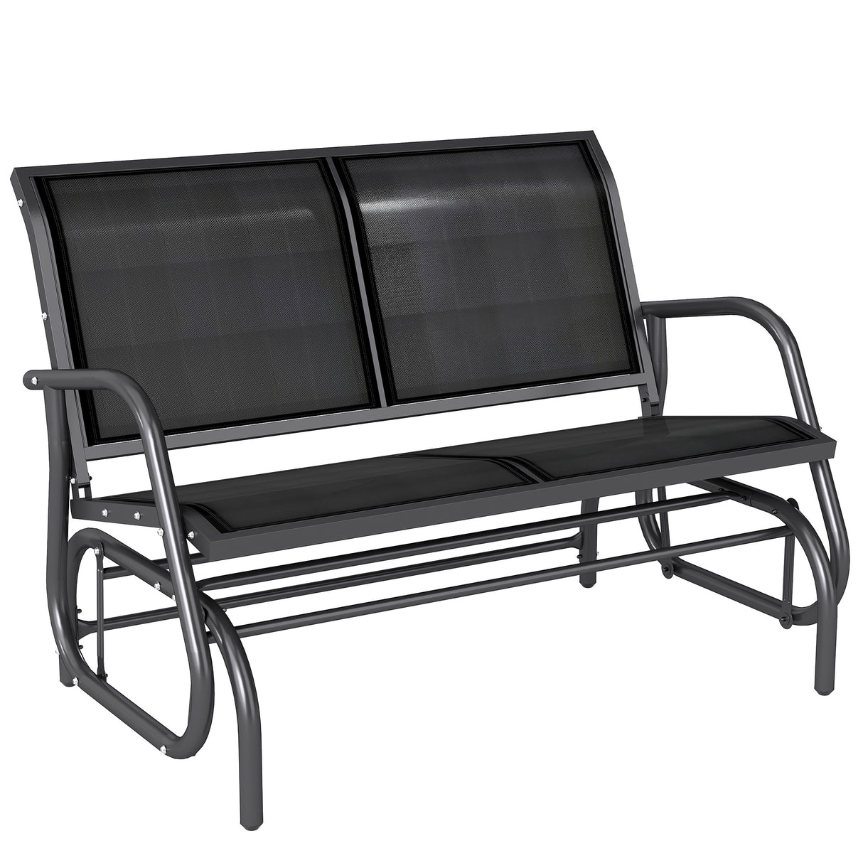 Steel 2 Seater Swing Gliding Garden Bench - Velmora