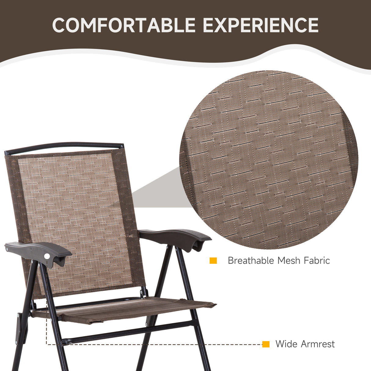 Steel 3 Pieces Garden Bistro Set With 2 Folding Backrest Adjustable Armchairs - Velmora