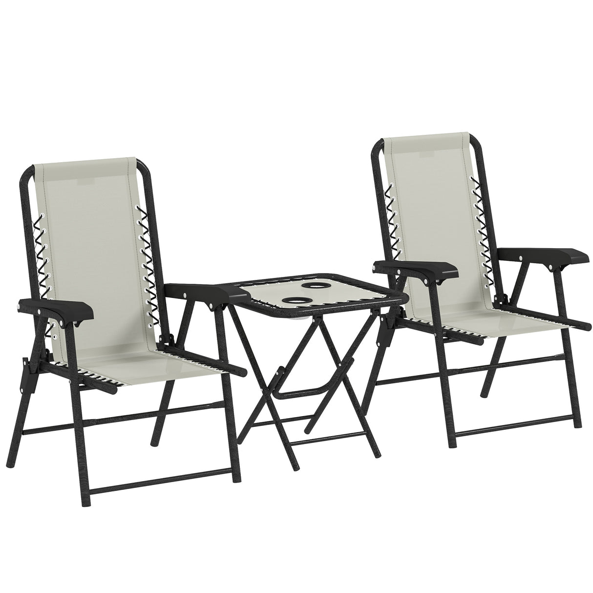 Steel 3 Pieces Garden Bistro Set With Coffee Table - Velmora
