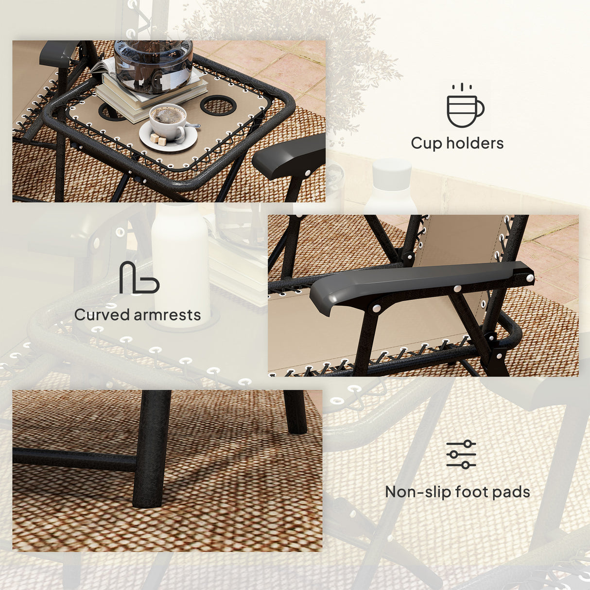 Steel 3 Pieces Garden Bistro Set With Coffee Table - Velmora