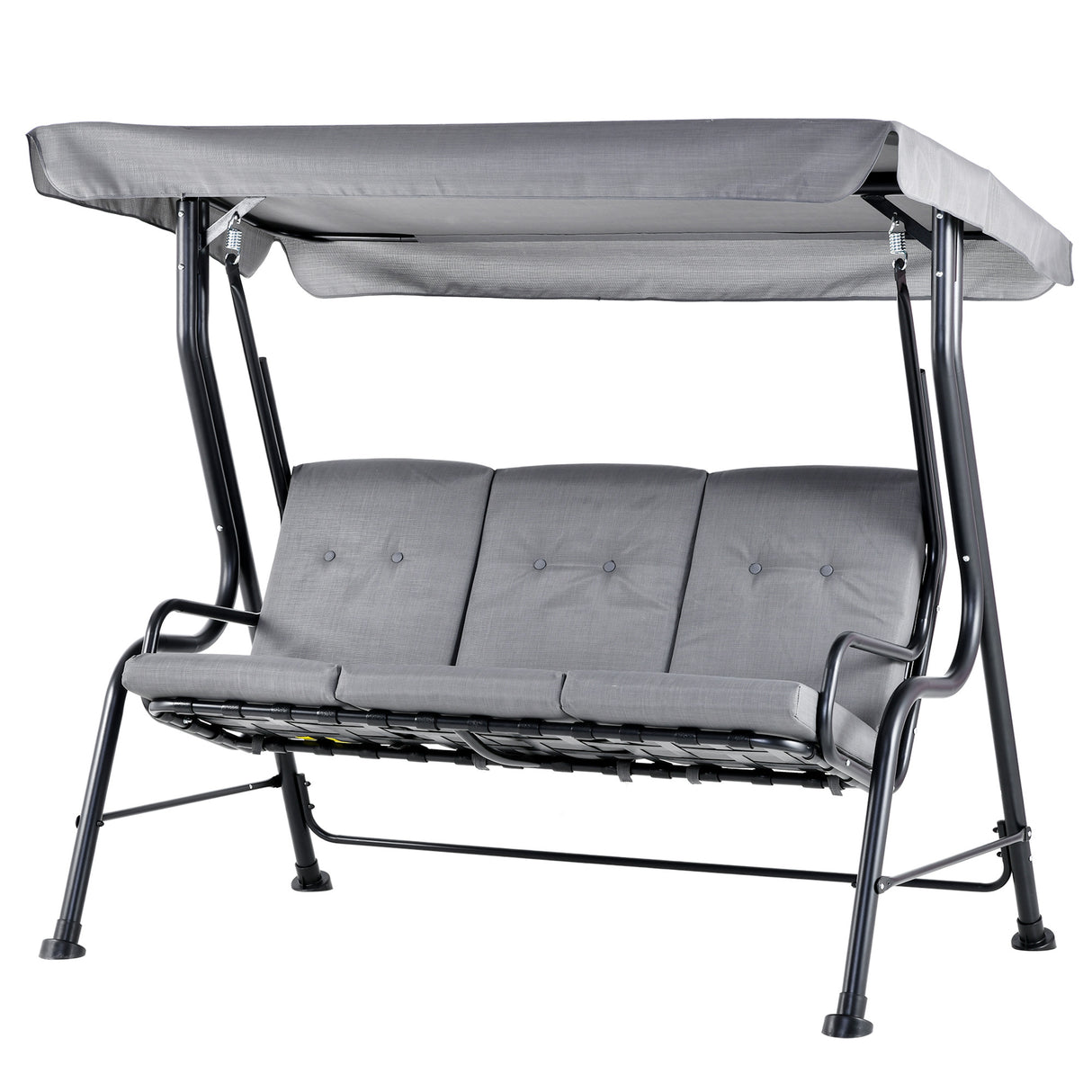 Steel 3 Seater Outdoor Porch Swing Chair Bench - Velmora