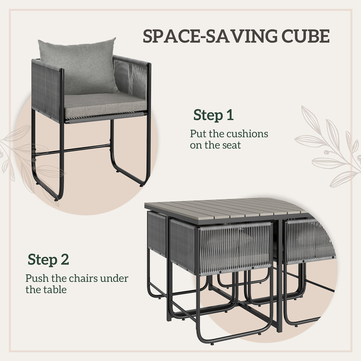 Steel 4 Seater Garden Dining Set With Rattan Cube Armchairs And Slatted Table - Velmora