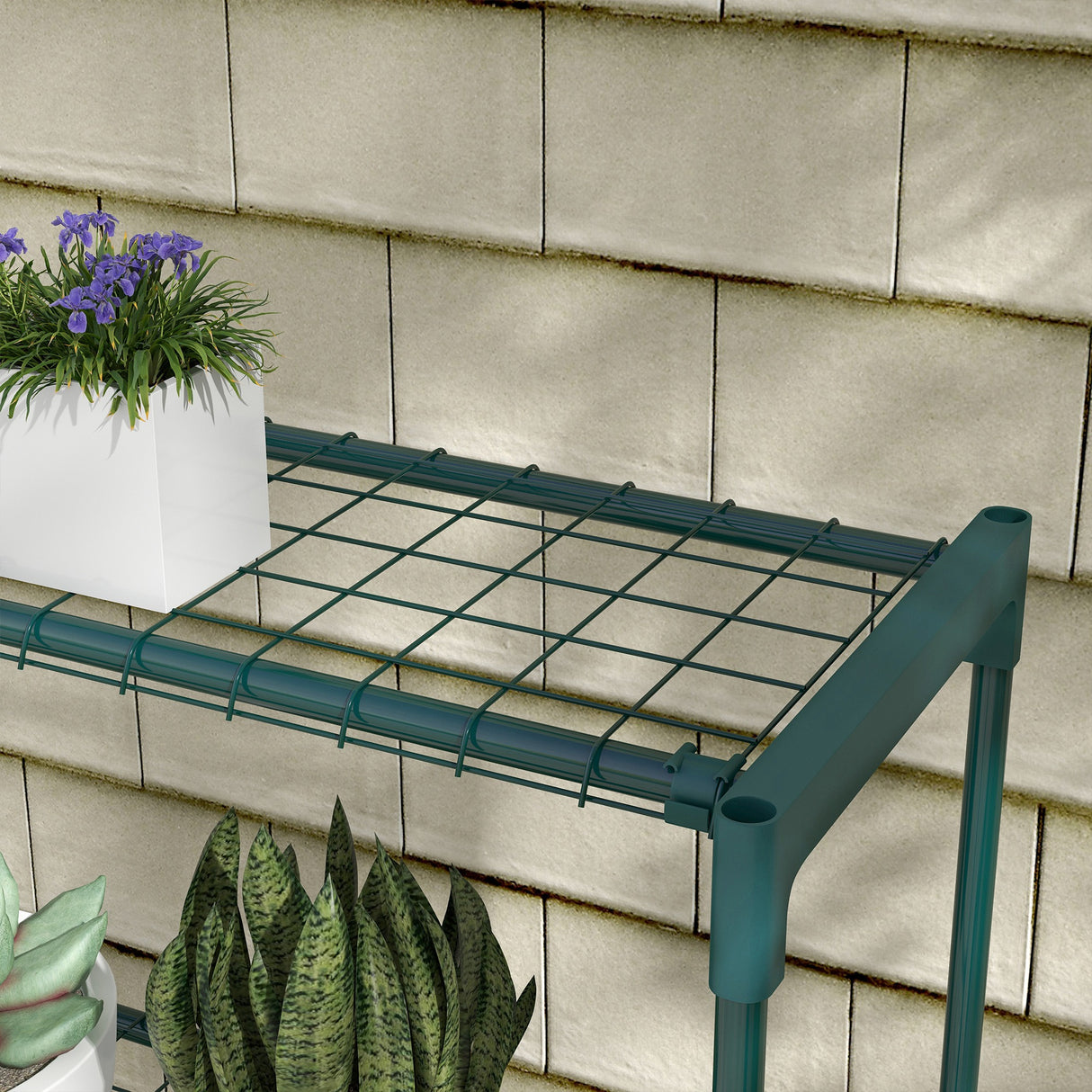 Steel 4 Tier Plant Stand 89cm Wide - Velmora