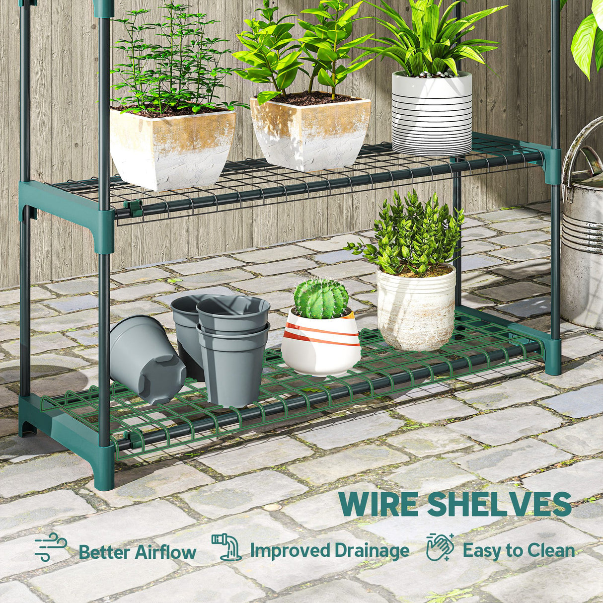Steel 4 Tier Plant Stand With Rack Buckles 90cm Wide in Set Of 2 - Velmora