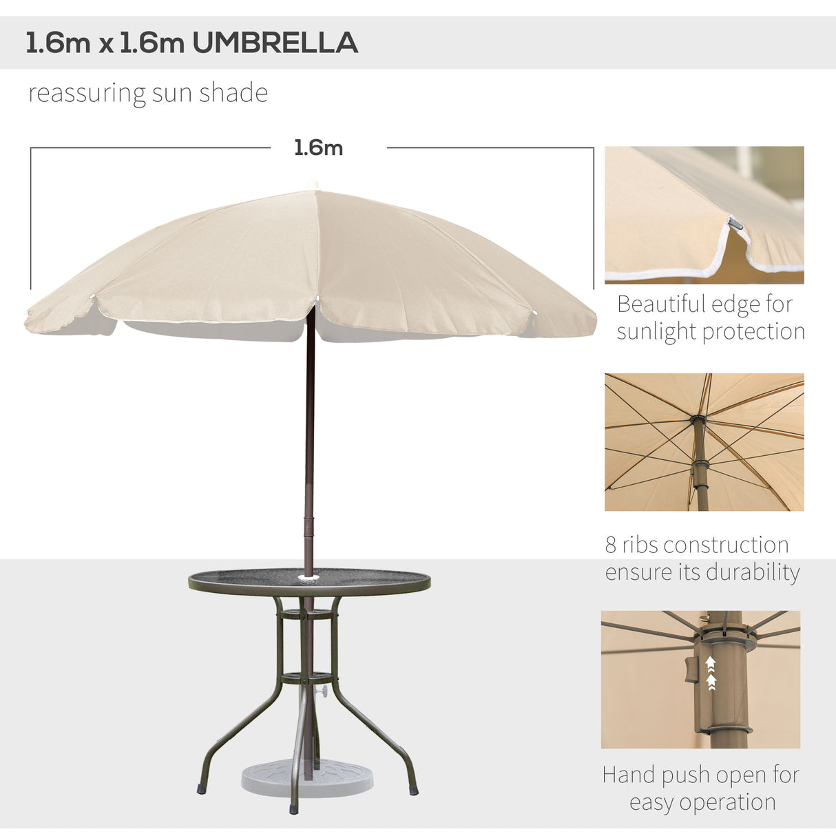 Steel 6 Pieces Patio Garden Dining Set With Folding Chairs And Parasol - Velmora