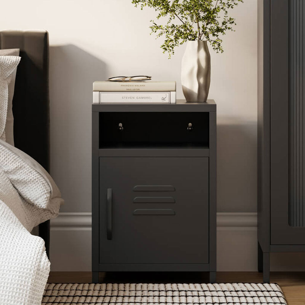 Steel Bedside Cabinet With 1 Door - Dillon