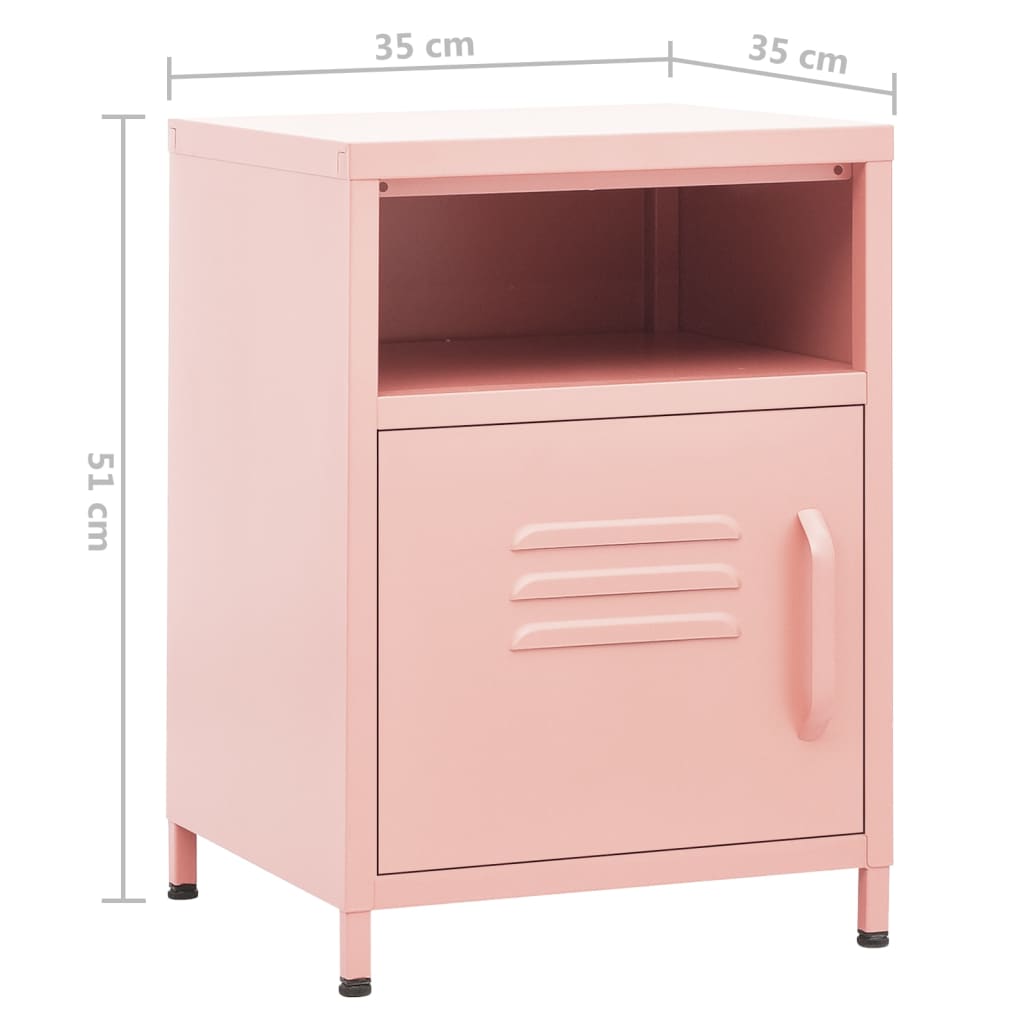 Steel Bedside Cabinet With 1 Door - Vantage Home