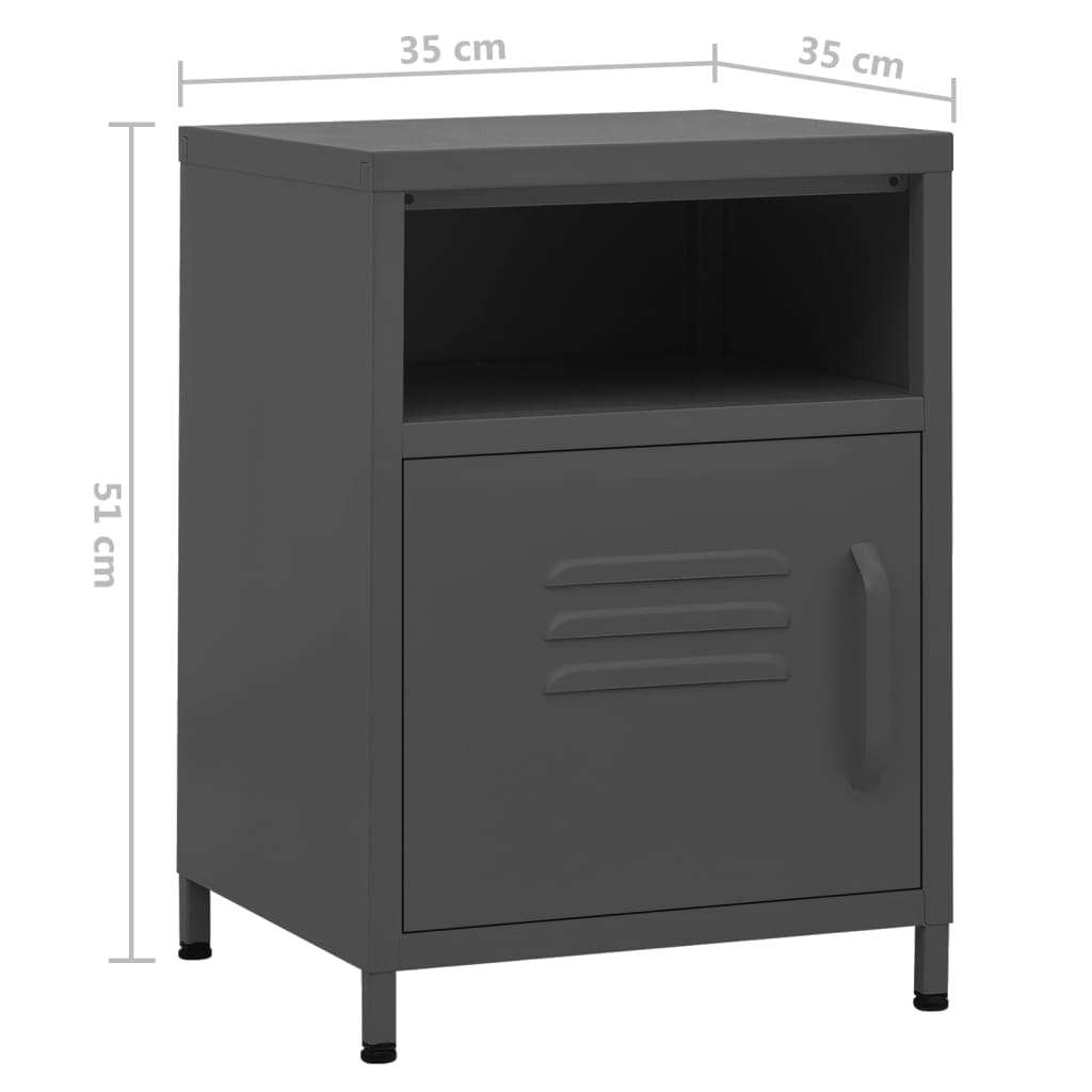 Steel Bedside Cabinet With 1 Door - Vantage Home
