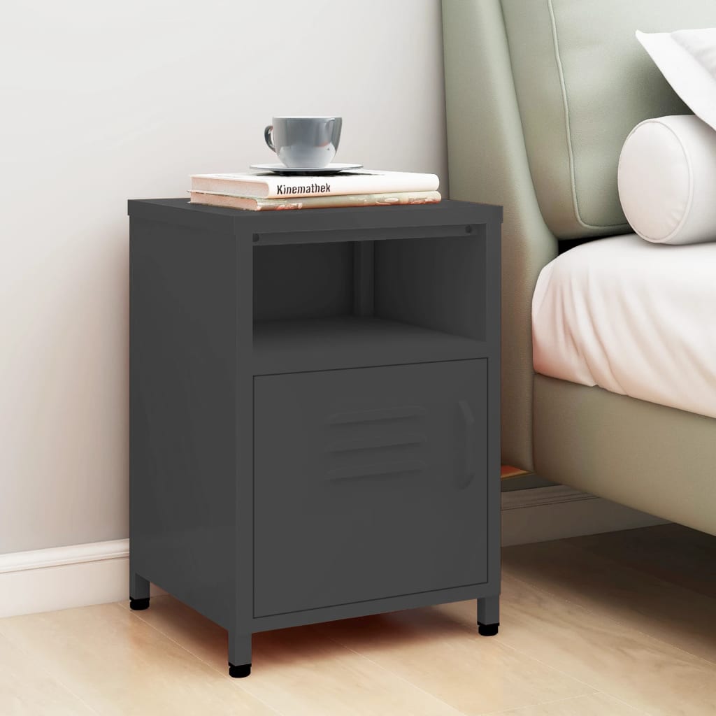 Steel Bedside Cabinet With 1 Door - Vantage Home