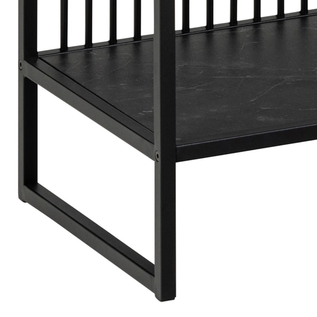 Steel Bookcase With 2 Marble Effect Wooden Shelves - Strington