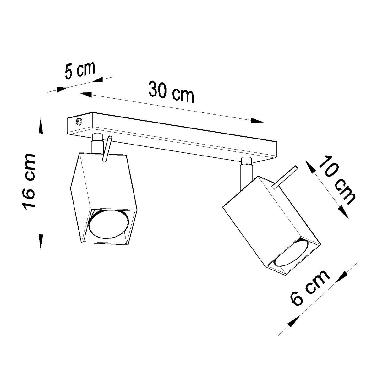 Steel Ceiling Light With 2 Merida Lamps - Bittersweet Shimmer