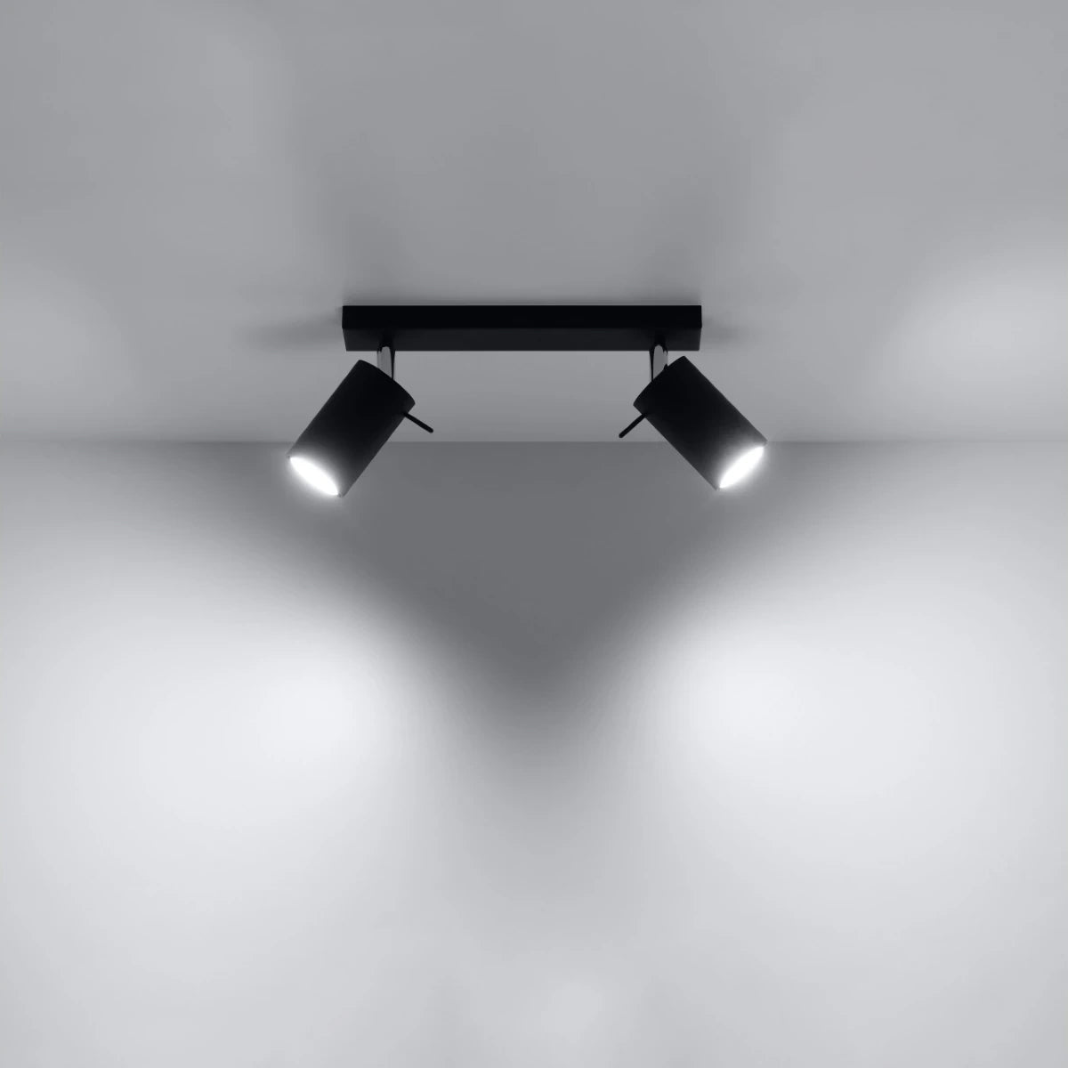 Steel Ceiling Light With 2 Ring Lamps - Bittersweet Shimmer