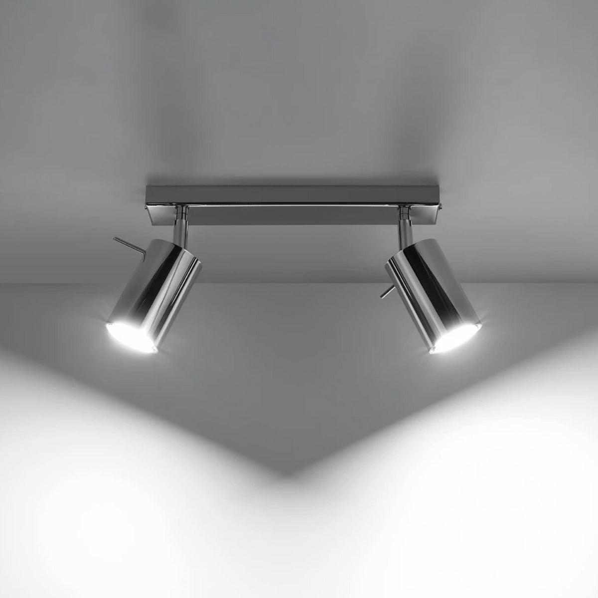 Steel Ceiling Light With 2 Ring Lamps - Bittersweet Shimmer