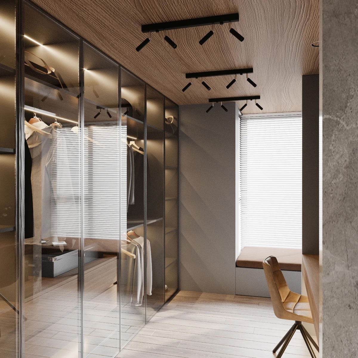 Steel Ceiling Light With 3 Eyetech Lamps - Bittersweet Shimmer