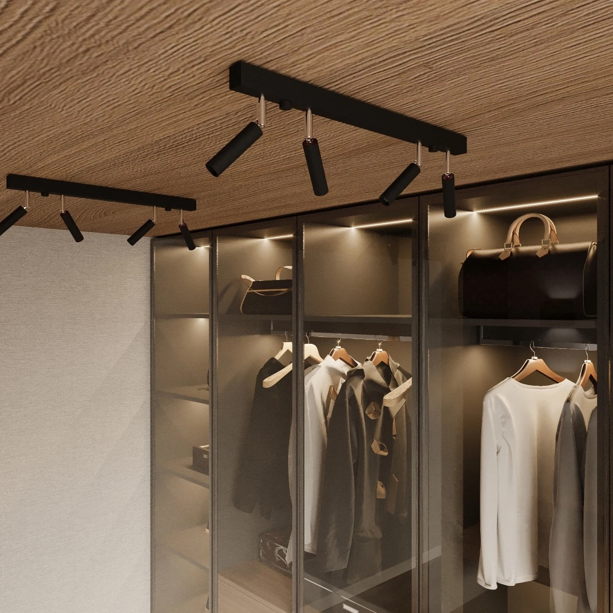 Steel Ceiling Light With 3 Eyetech Lamps - Bittersweet Shimmer